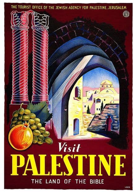 Visit Palestine: The Land of the Bible. Vintage Travel/Tourism Print.  (002721)