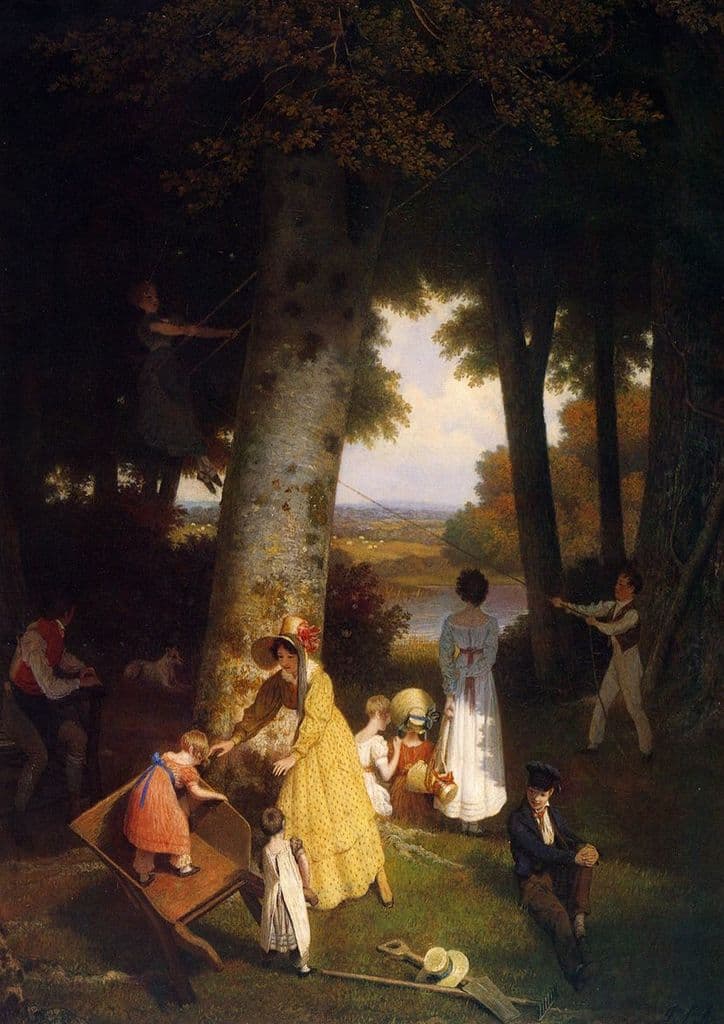 Agasse, Jacques Laurent: The Playground, 1830. Fine Art Print/Poster. Sizes: A4/A3/A2/A1 (00654)