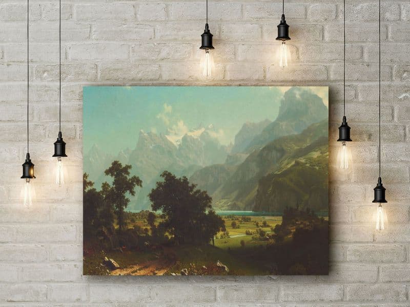 Albert Bierstadt: Lake Lucerne. Fine Art Canvas.