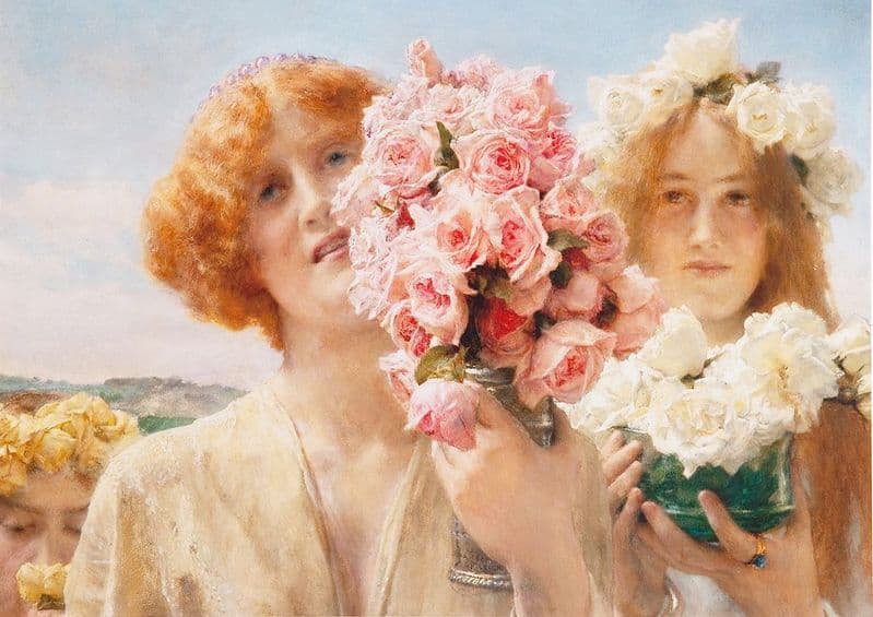 Alma-Tadema, Sir Lawrence: 'Summer Offering'. Fine Art Print/Poster. Sizes: A4/A3/A2/A1 (003782)