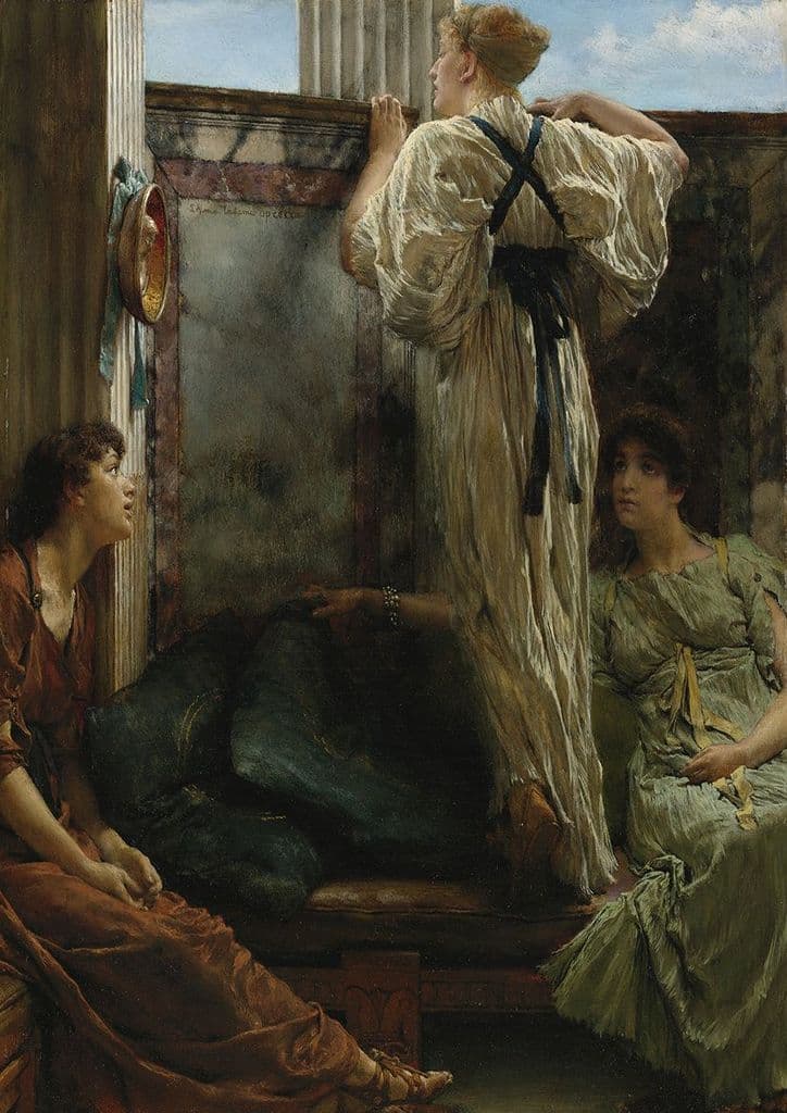 Alma-Tadema, Sir Lawrence: Who is it?. Fine Art Print/Poster. Sizes: A4/A3/A2/A1 (003790)