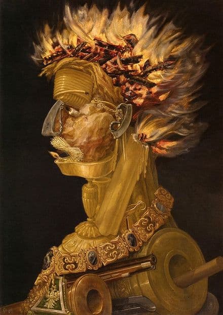 Arcimboldo, Giuseppe: The Fire. Fine Art Print/Poster. Sizes: A4/A3/A2/A1 (002637)