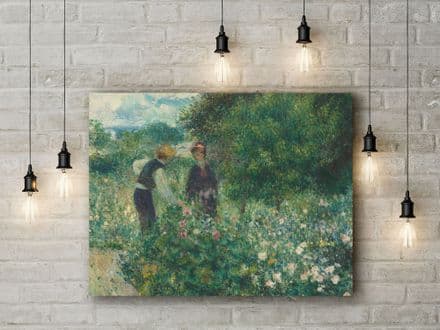 Auguste Renoir: Picking Flowers. Fine Art Canvas.