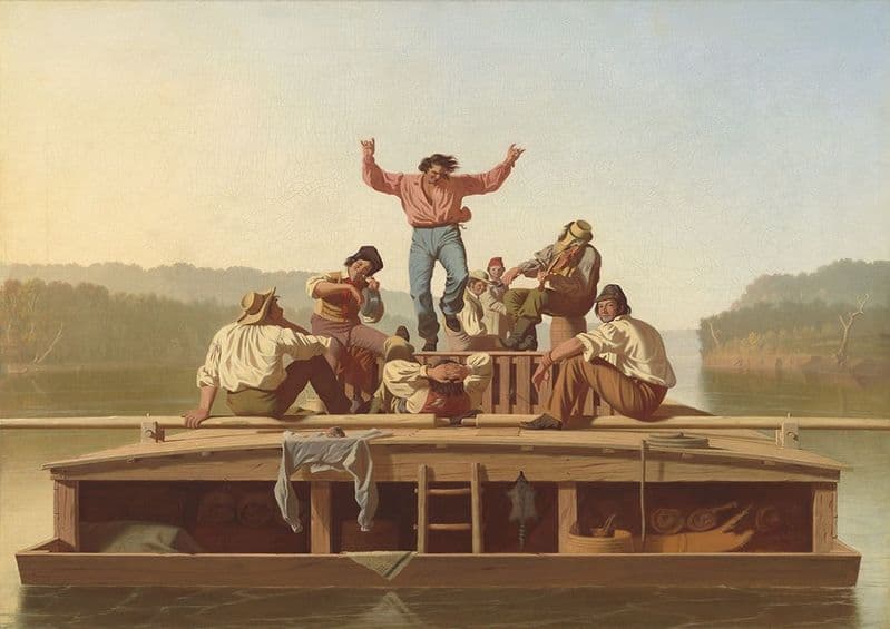 Bingham, George Caleb: The Jolly Flatboatmen. Fine Art Print/Poster. Sizes: A4/A3/A2/A1 (003564)