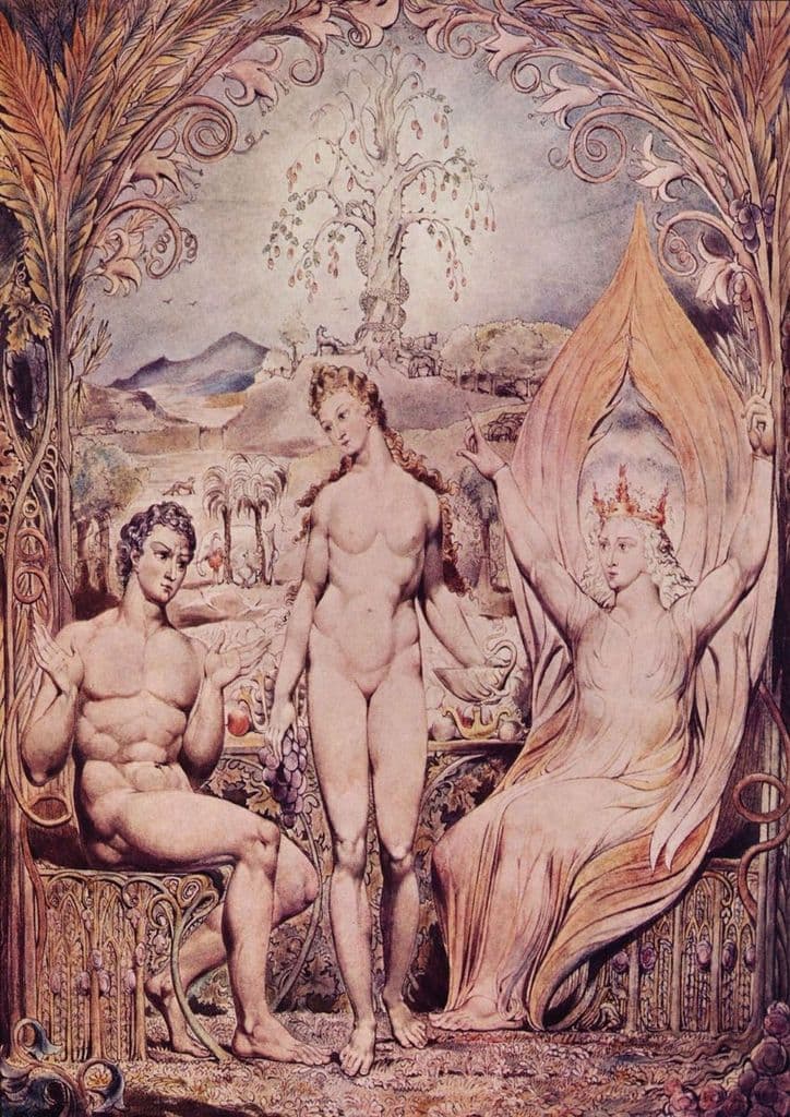 Blake, William: Raphael Warns Adam and Eve. Fine Art Print/Poster. Sizes: A4/A3/A2/A1 (00452)