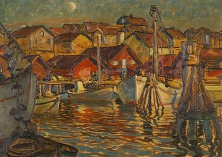 Boberg, Anna: A Fishing Harbour, North Norway. Fine Art Print/Poster (5455)