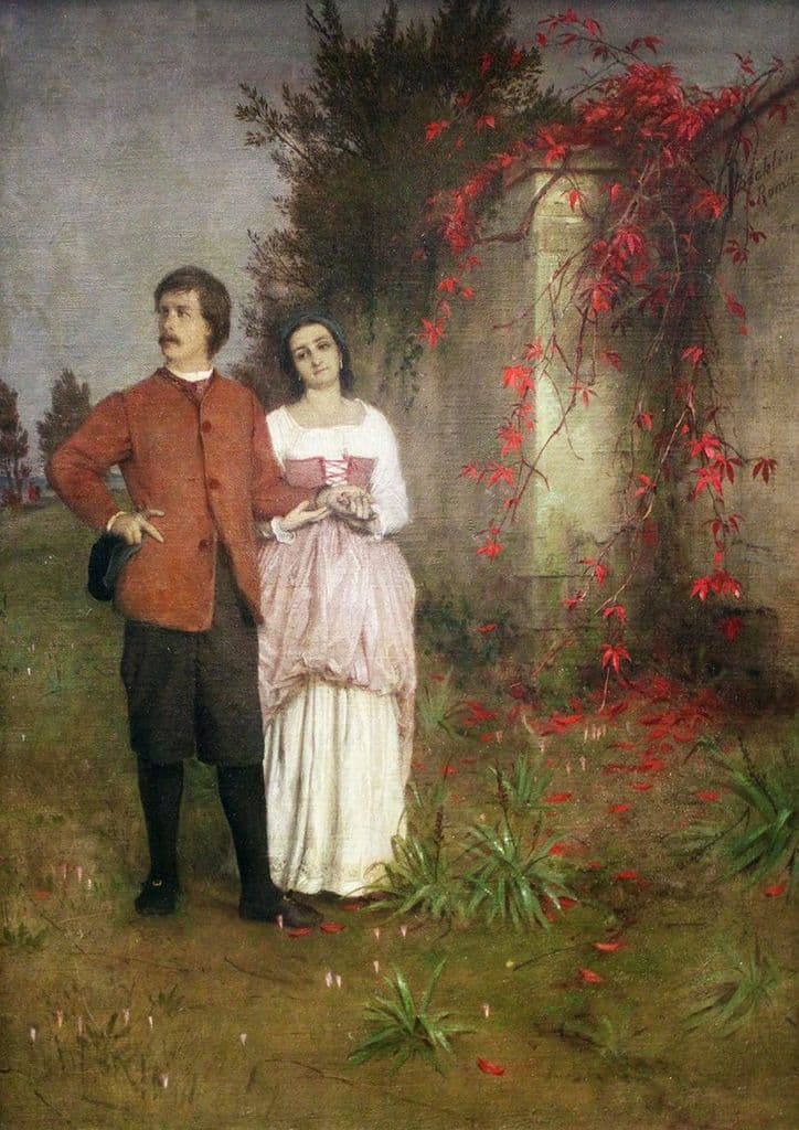 Bocklin, Arnold: The Artist and his Wife. Fine Art Print/Poster. Sizes: A4/A3/A2/A1 (004252)