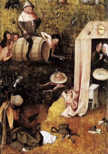 Bosch, Hieronymus: Allegory of Gluttony and Lust. Fine Art Print/Poster. Sizes: A4/A3/A2/A1 (001445)