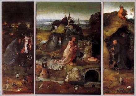 Bosch, Hieronymus: Hermit Saints Triptych. Fine Art Print/Poster. Sizes: A4/A3/A2/A1 (001447)