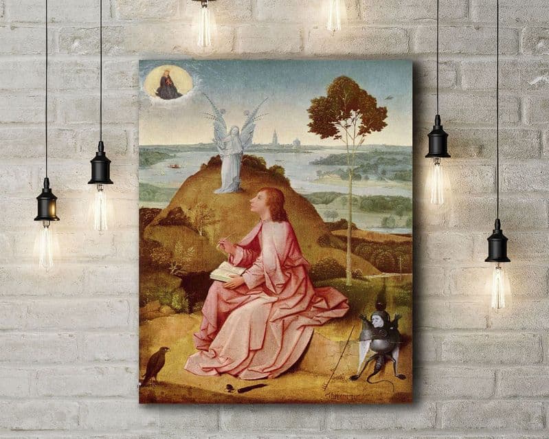 Bosch: Saint John the Evangelist on Patmos. Religious Fine Art Canvas.