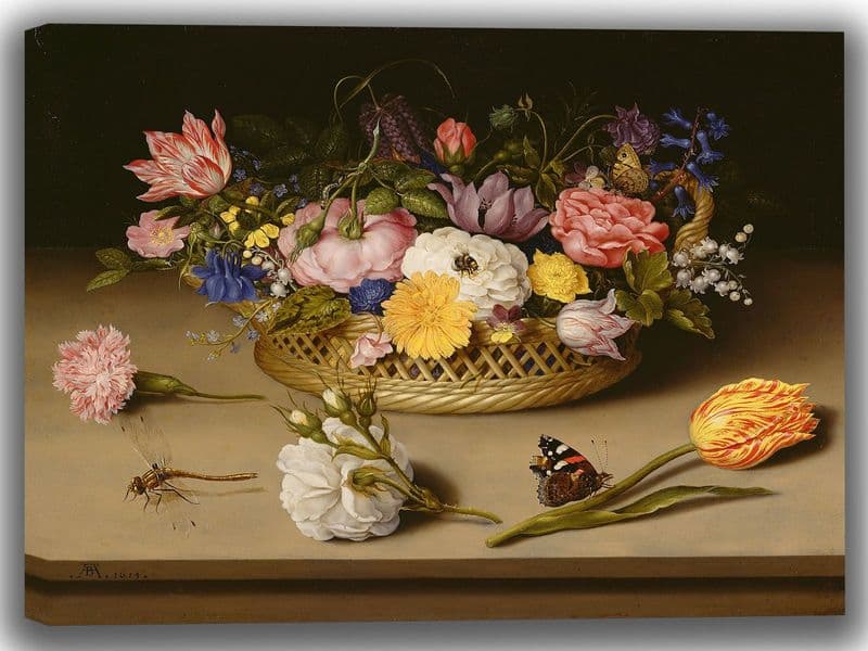 Bosschaert, Ambrosius: Flower Still Life. Fine Art Canvas. Sizes: A4/A3/A2/A1 (004126)