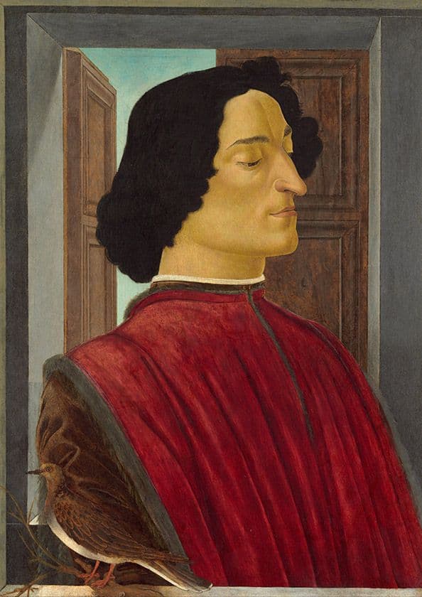 Botticelli, Sandro: Giuliano de' Medici. Fine Art Print/Poster. Sizes: A4/A3/A2/A1 (001894)