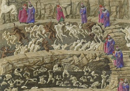 Botticelli, Sandro: Inferno, Canto XVIII. Fine Art Print/Poster. Sizes: A4/A3/A2/A1 (001893)
