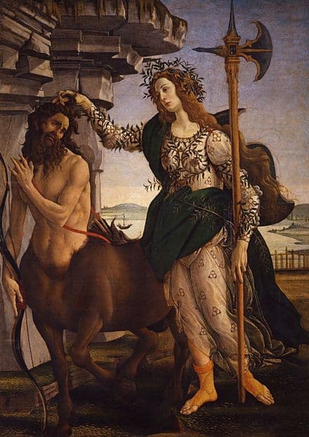 Botticelli, Sandro: Pallas and the Centaur. Fine Art Print/Poster. Sizes: A4/A3/A2/A1 (001889)