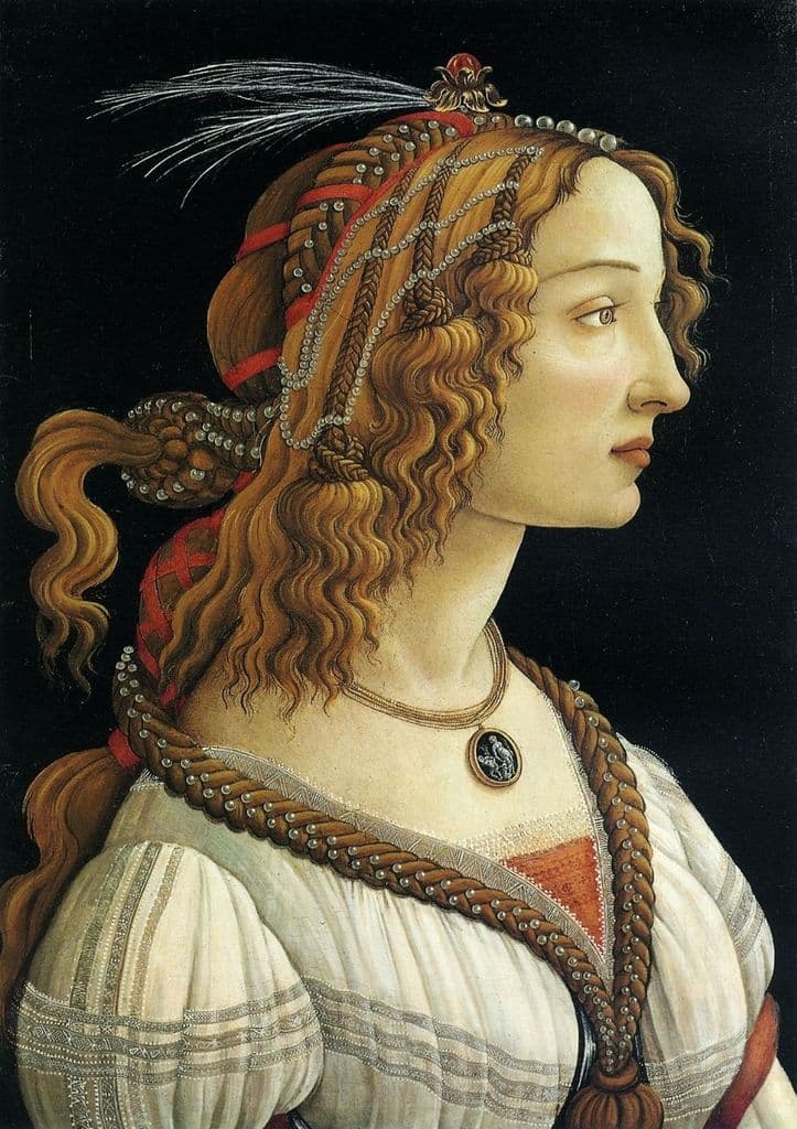 Botticelli, Sandro: Portrait of a Young Woman. Fine Art Print/Poster. Sizes: A4/A3/A2/A1 (001883)