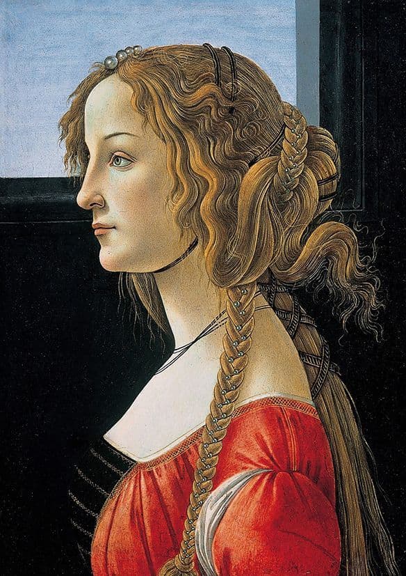 Botticelli, Sandro: Portrait of a Young Woman. Fine Art Print/Poster. Sizes: A4/A3/A2/A1 (001884)