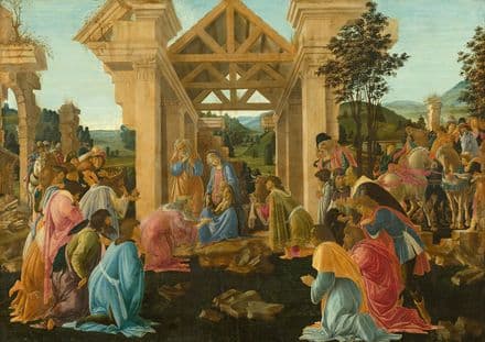 Botticelli, Sandro: The Adoration of the Magi. Fine Art Print/Poster. Sizes: A4/A3/A2/A1 (001890)