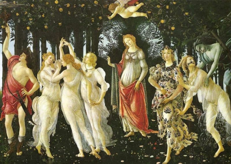 Botticelli, Sandro: The Primavera. Fine Art Print/Poster. Sizes: A4/A3/A2/A1 (00245)