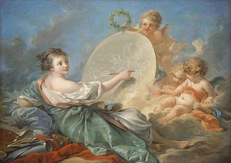 Boucher, Francois: Allegory of Painting. Fine Art Print/Poster. Sizes: A4/A3/A2/A1 (00148)
