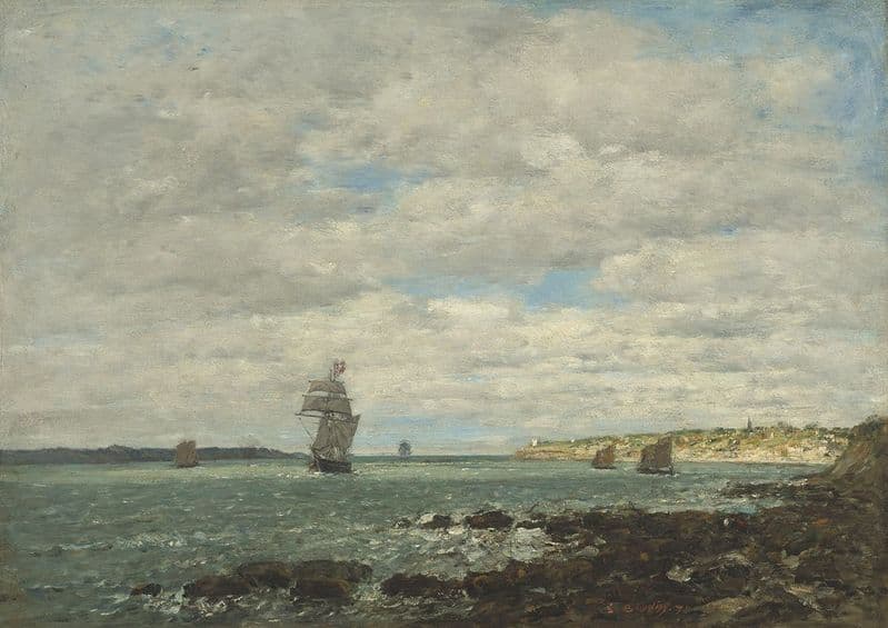 Boudin, Eugene: Coast of Brittany. Fine Art Print/Poster. Sizes: A4/A3/A2/A1 (003965)