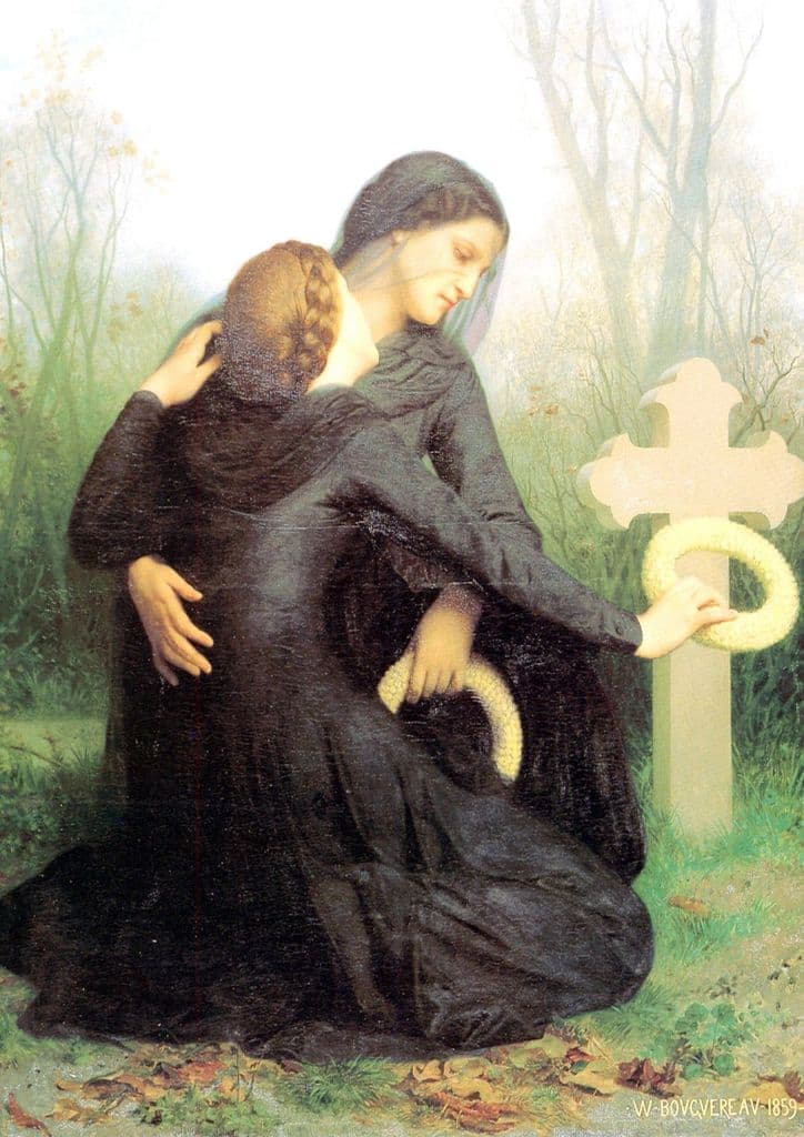 Bouguereau, William Adolphe: All Souls Day. Fine Art Print/Poster. Sizes: A4/A3/A2/A1 (001783)