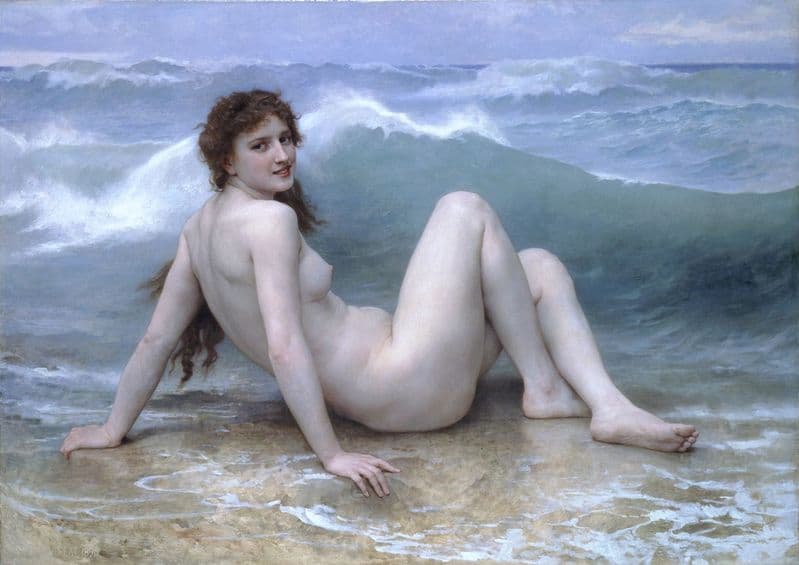 Bouguereau, William Adolphe: The Wave. Fine Art Print/Poster. Sizes: A4/A3/A2/A1 (00443)