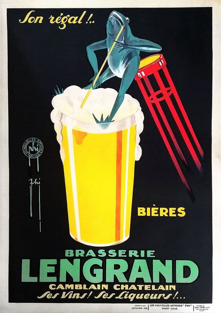 Brasserie Lengrand by G. Piana. French Vintage Beer Advertising Print/Poster (4933)