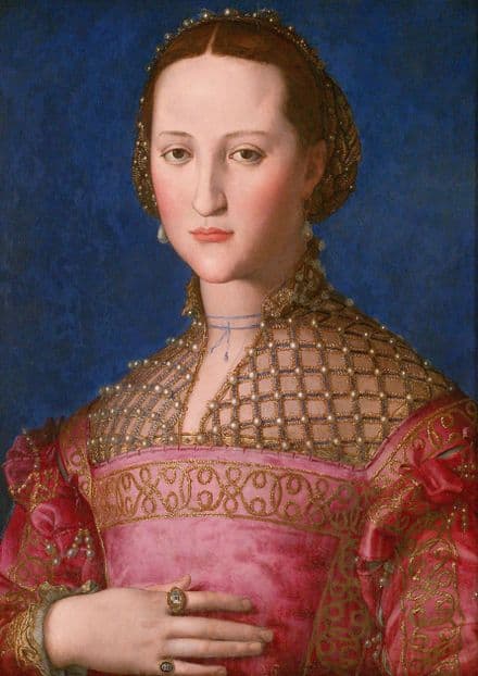 Bronzino, Agnolo: Portrait of Eleonora of Toledo. Fine Art Print/Poster. Sizes: A4/A3/A2/A1 (001980)