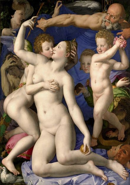 Bronzino, Agnolo: Venus, Cupid, Folly and Time. Fine Art Print/Poster. Sizes: A4/A3/A2/A1 (001975)