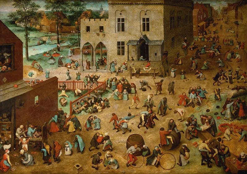 Bruegel the Elder, Pieter: Children's Games. Fine Art Print/Poster. Sizes: A4/A3/A2/A1 (00266)