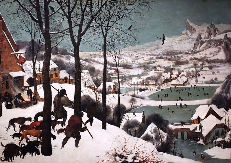 Bruegel the Elder, Pieter: Hunters in the Snow. Fine Art Print/Poster. Sizes: A4/A3/A2/A1 (00235)