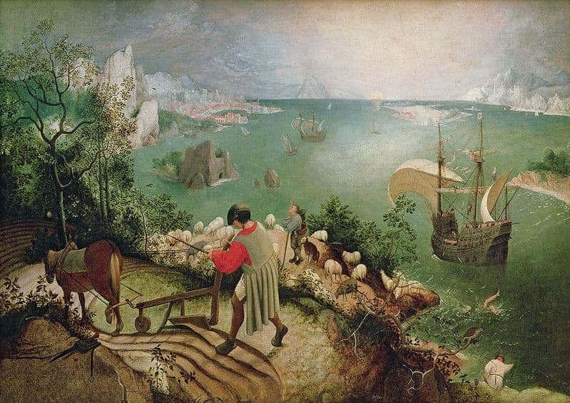 Bruegel the Elder, Pieter: Landscape with the Fall of Icarus. Fine Art Print/Poster. Sizes: A4/A3/A2/A1 (003574)