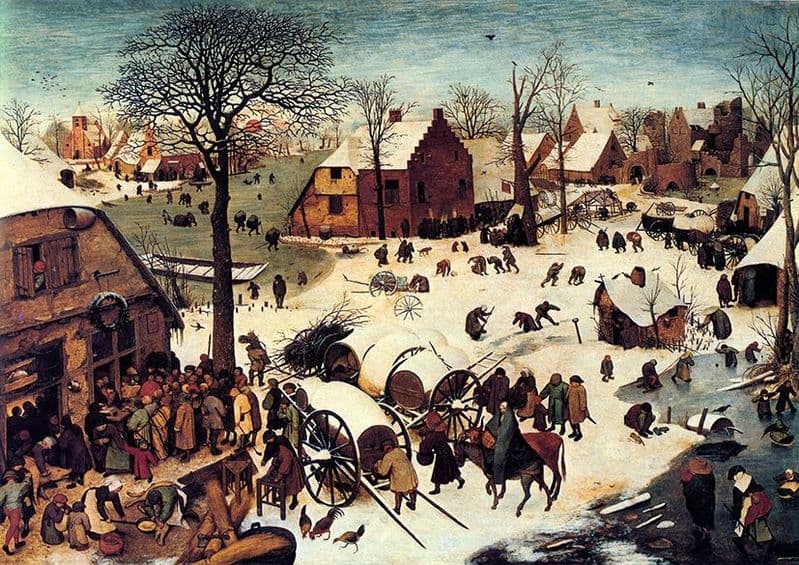 Bruegel the Elder, Pieter: The Census at Bethlehem. Religious Fine Art Print/Poster. Sizes: A4/A3/A2/A1 (002004)
