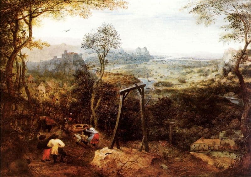 Bruegel the Elder, Pieter: The Magpie on the Gallows. Fine Art Print/Poster. Sizes: A4/A3/A2/A1 (00868)