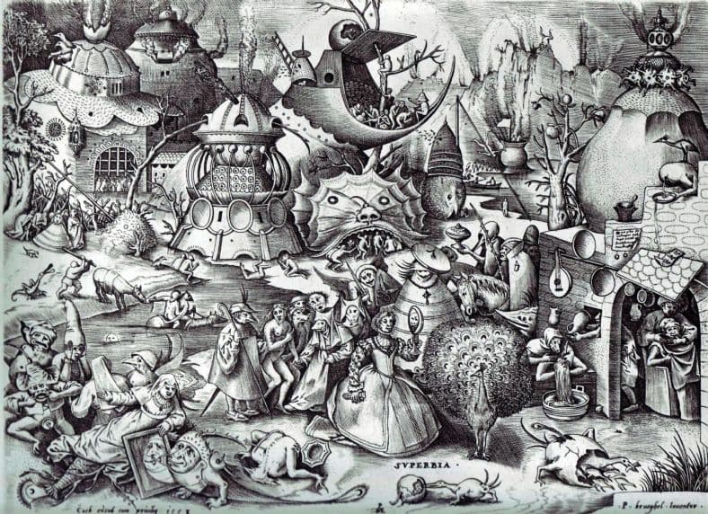 Bruegel the Elder, Pieter: The Seven Deadly Sins - Pride. Fine Art Print/Poster. Sizes: A4/A3/A2/A1 (00874)