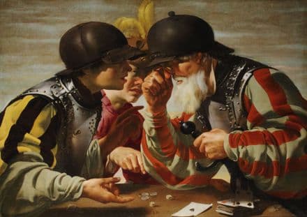 Brugghen, Hendrick Ter: The Gamblers. Fine Art Print/Poster. Sizes: A4/A3/A2/A1 (002149)
