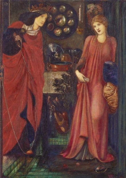 Burne-Jones, Sir Edward Coley: Fair Rosamund and Queen Eleanor. Fine Art Print/Poster (4054)