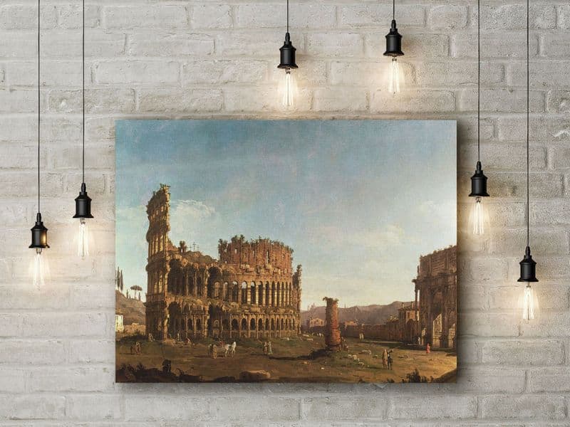 Canaletto: Colosseum and Arch of Constantine Rome. Fine Art Canvas.