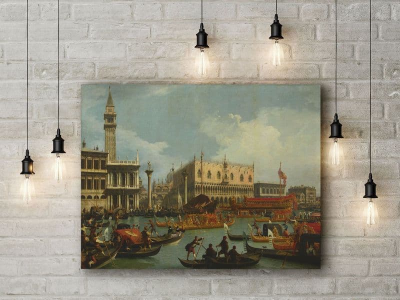 Canaletto: The Bucintore Returning to the Molo on Ascension Day. Fine Art Canvas.