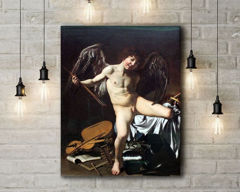 Caravaggio: Amor Victorious. Fine Art Canvas.