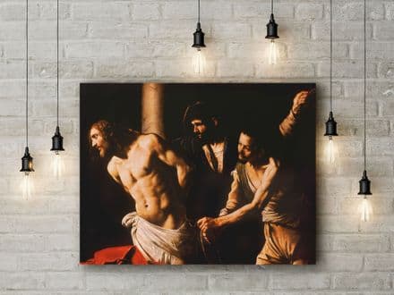 Caravaggio: Christ at the Column. Fine Art Canvas.