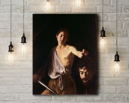 Caravaggio: David with the head of Goliath. Fine Art Canvas.