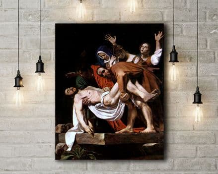 Caravaggio: Entombment. Fine Art Canvas.