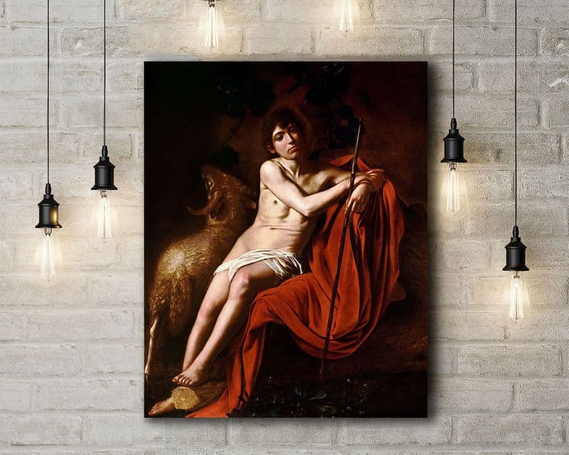 Caravaggio: John the Baptist. Fine Art Canvas.