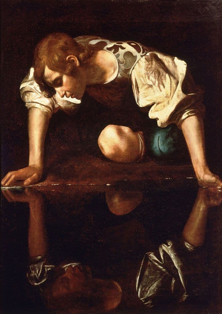 Caravaggio, Michelangelo Merisi da: Narcissus. Fine Art Print/Poster. Sizes: A4/A3/A2/A1 (001480)