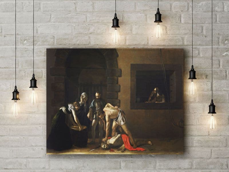Caravaggio: The Beheading of St. John the Baptist. Fine Art Canvas.