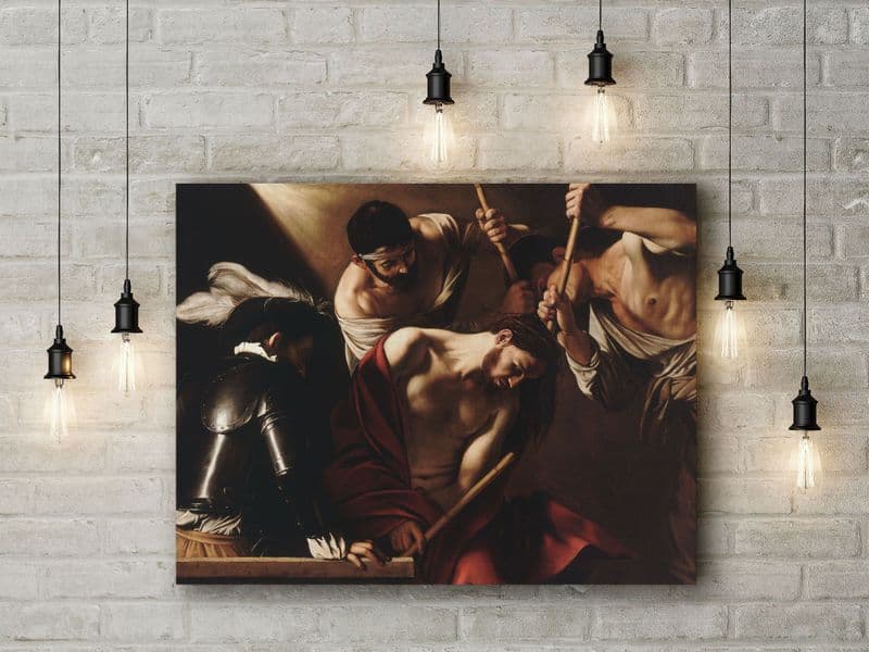 Caravaggio: The Crowning with Thorns.  Fine Art Canvas.
