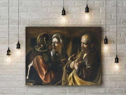 Caravaggio: The Denial of Saint Peter. Fine Art Canvas.