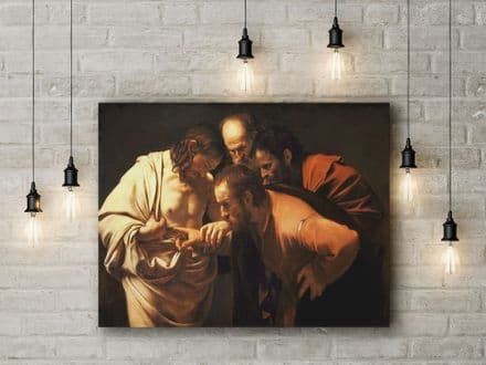 Caravaggio: The Incredulity of Saint Thomas. Fine Art Canvas.