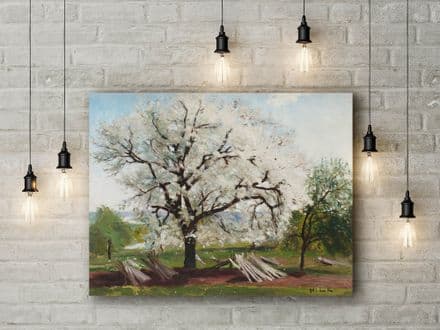 Carl Fredrik Hill: The Flowering Fruit Tree/Apple Tree in Blossom. Fine Art Canvas.
